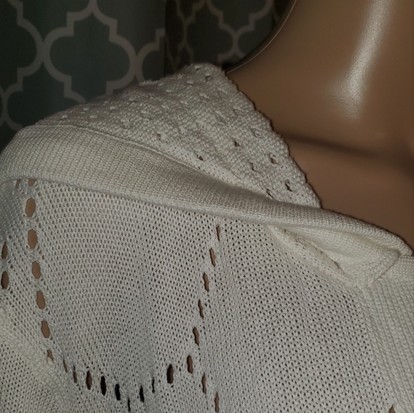 Torrid NWOT Size 6X - ivory pointelle hooded drop shoulder sweater - Picture 12 of 13